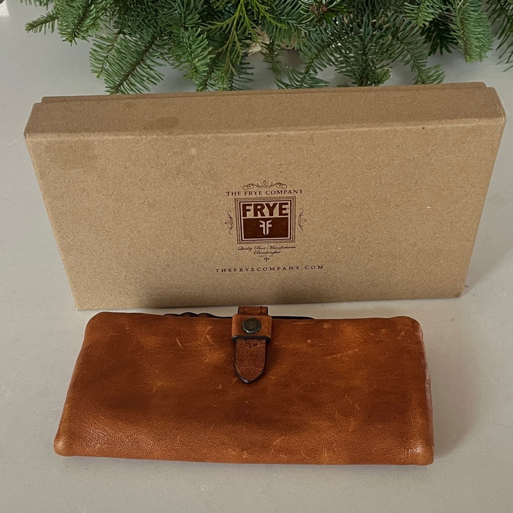 Frye Cognac Leather Clutch